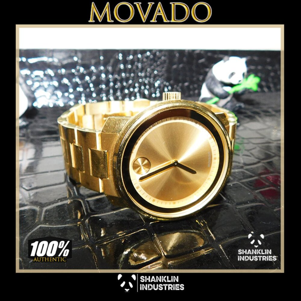 🤍🐼Movado Bold🐼🤍 Men's Bold Gold IP Stainless Steel Watch mb 01 1 34 6136